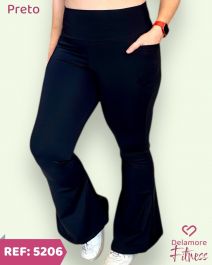 CALCA FLARE POLIAMIDA COM BOLSOS
