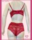 CONJUNTO TRIO DE RENDA SOUTIEN TIPO CROPPED CALCINHA CALEÇON E FIO