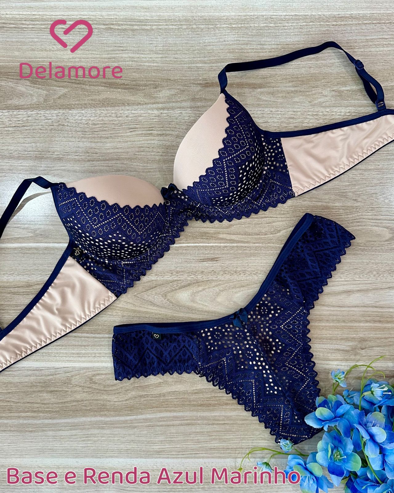 CONJUNTO PRE MOLDADO TACTEL COM RENDA BOJO E FIO DUPLO CONFORTO