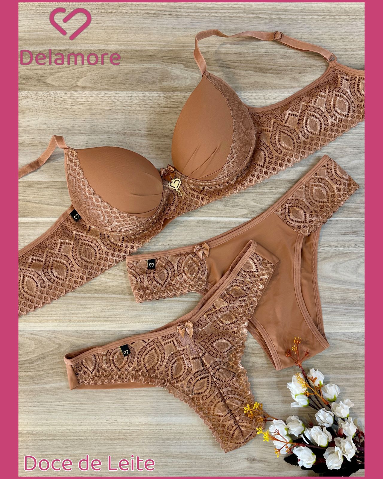 CONJUNTO TRIO RENDADO E REFORÇADO