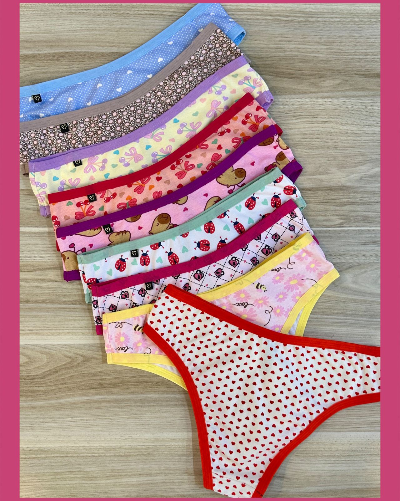 TANGA DE COTTON ESTAMPADO COM VIES LARGO